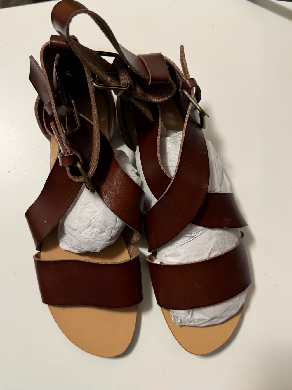 Women’s Brown Leather Strappy Sandals